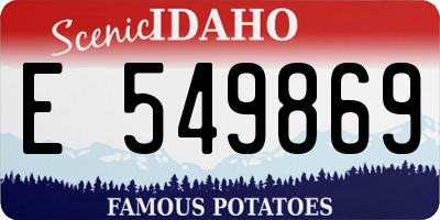 ID license plate E549869