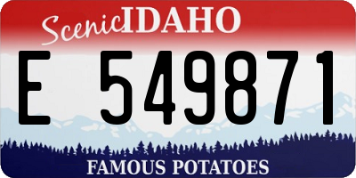 ID license plate E549871