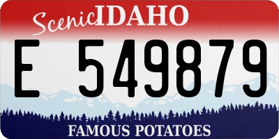 ID license plate E549879