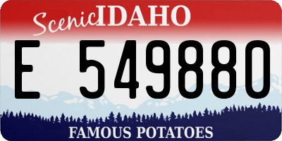 ID license plate E549880