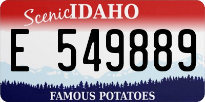 ID license plate E549889