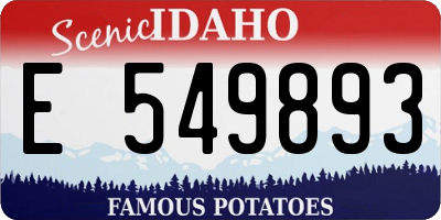 ID license plate E549893