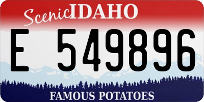 ID license plate E549896
