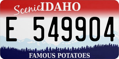 ID license plate E549904