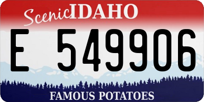 ID license plate E549906
