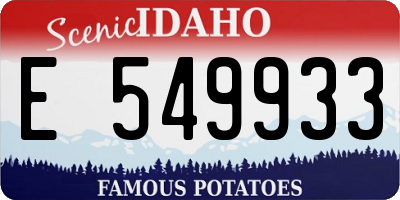 ID license plate E549933