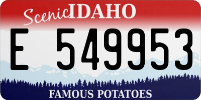 ID license plate E549953
