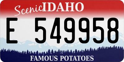 ID license plate E549958