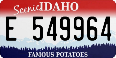 ID license plate E549964