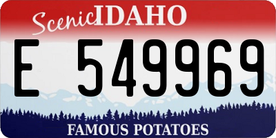 ID license plate E549969