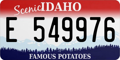 ID license plate E549976