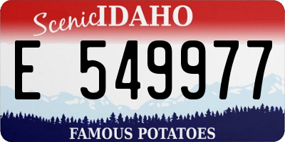 ID license plate E549977