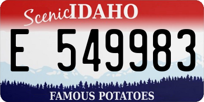 ID license plate E549983