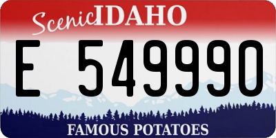 ID license plate E549990