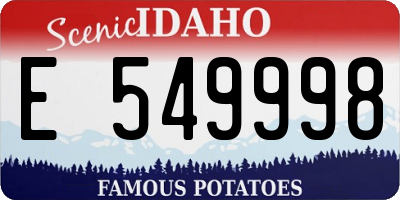 ID license plate E549998