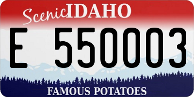 ID license plate E550003