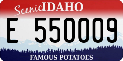 ID license plate E550009