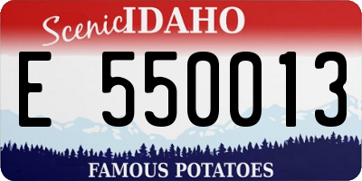 ID license plate E550013