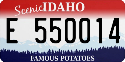 ID license plate E550014
