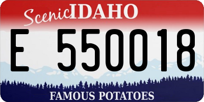 ID license plate E550018