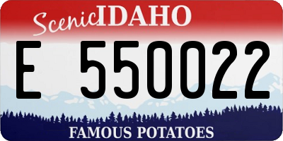 ID license plate E550022