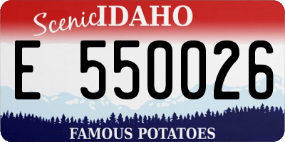 ID license plate E550026