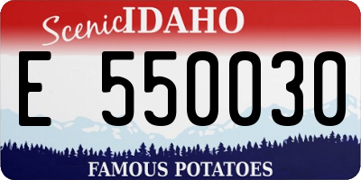 ID license plate E550030
