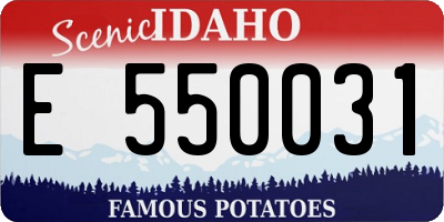 ID license plate E550031