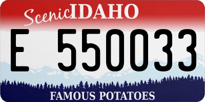 ID license plate E550033