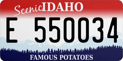ID license plate E550034