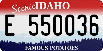 ID license plate E550036