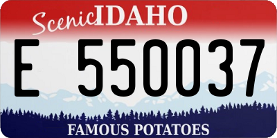 ID license plate E550037