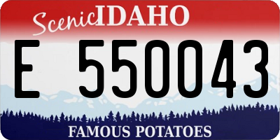 ID license plate E550043
