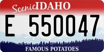 ID license plate E550047
