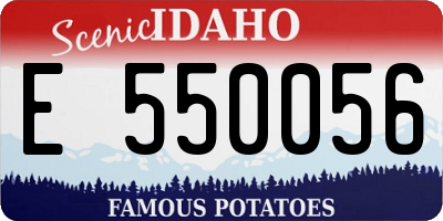 ID license plate E550056