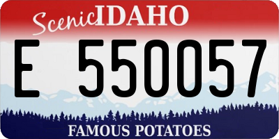 ID license plate E550057