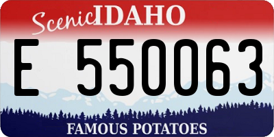 ID license plate E550063