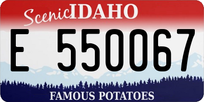 ID license plate E550067