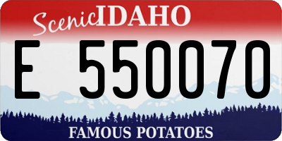 ID license plate E550070