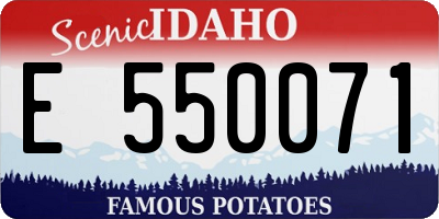 ID license plate E550071