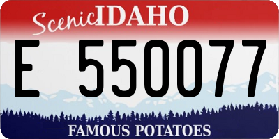 ID license plate E550077