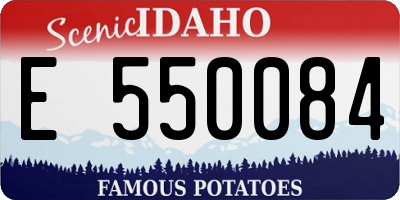 ID license plate E550084