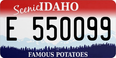 ID license plate E550099