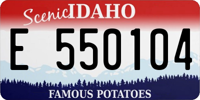 ID license plate E550104