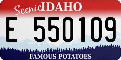 ID license plate E550109