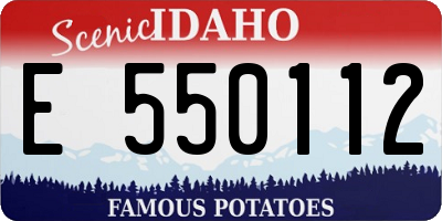 ID license plate E550112