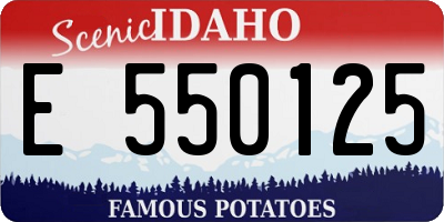 ID license plate E550125