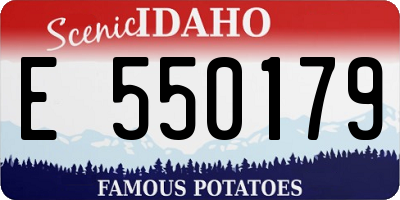 ID license plate E550179
