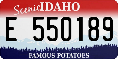 ID license plate E550189