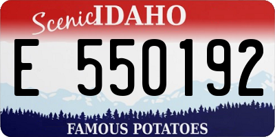 ID license plate E550192